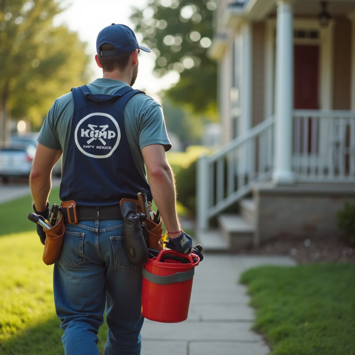 Plumbing technician servicing residential property in De Soto, IA