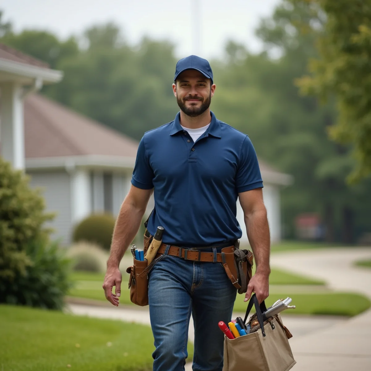 Plumbing technician servicing residential property in Guthrie Center, IA