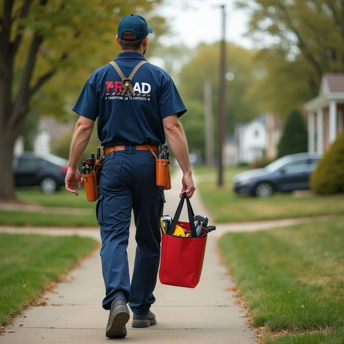 Plumbing technician servicing residential property in Marshalltown, IA