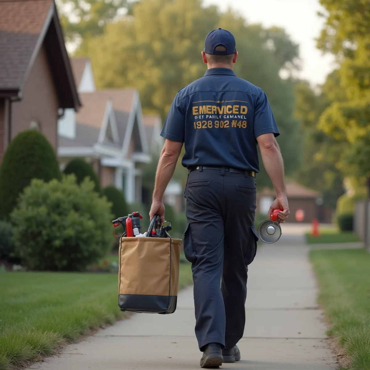 Plumbing technician servicing residential property in Winterset, IA